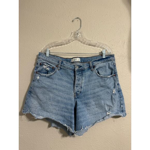 Abercrombie & Fitch The 90's Baggy Short Low Rise Jean Shorts 33 / 16 - Picture 2 of 4